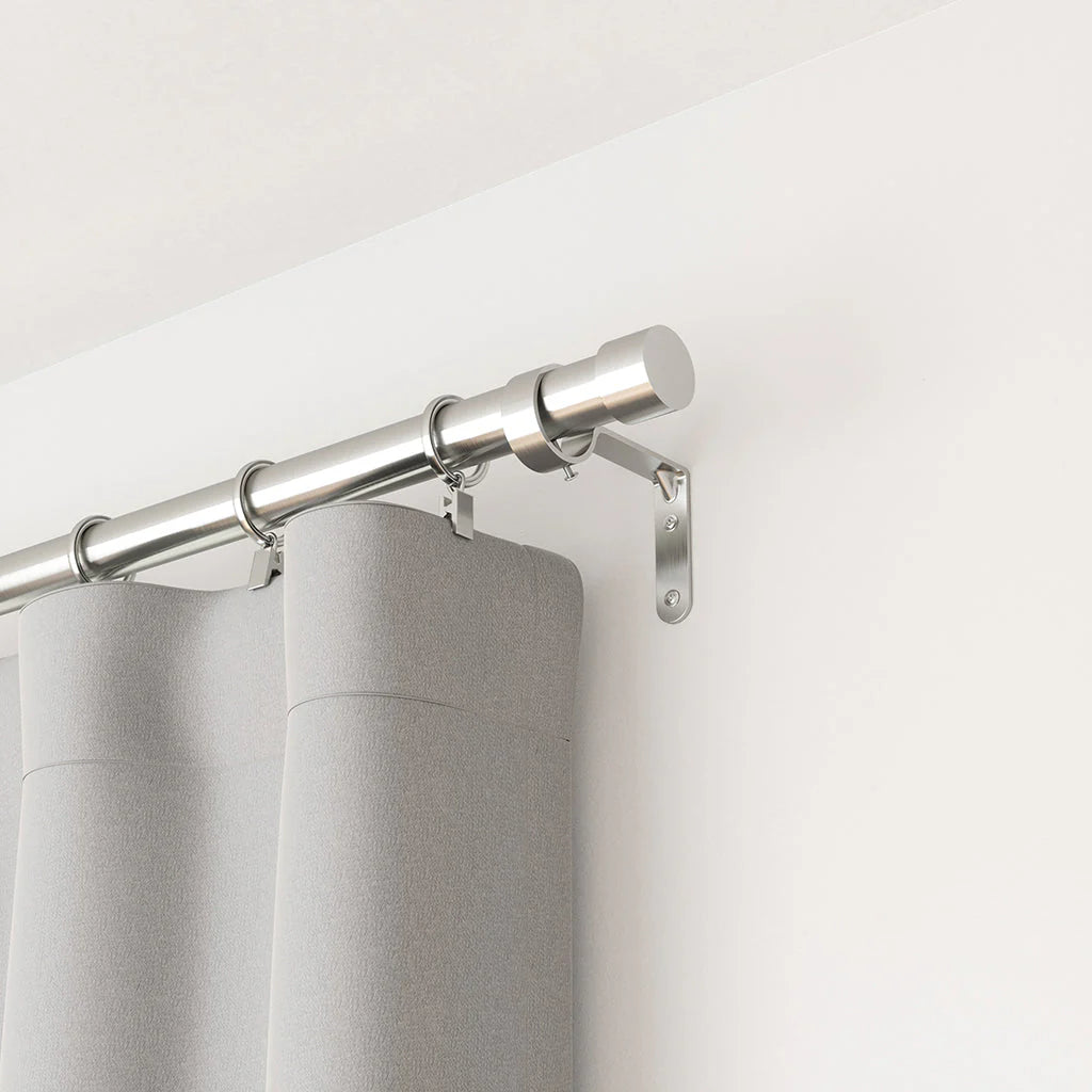 Mitchell Hardware Supply Cappa Curtain Rod in Brushed Black finish for modern window treatments