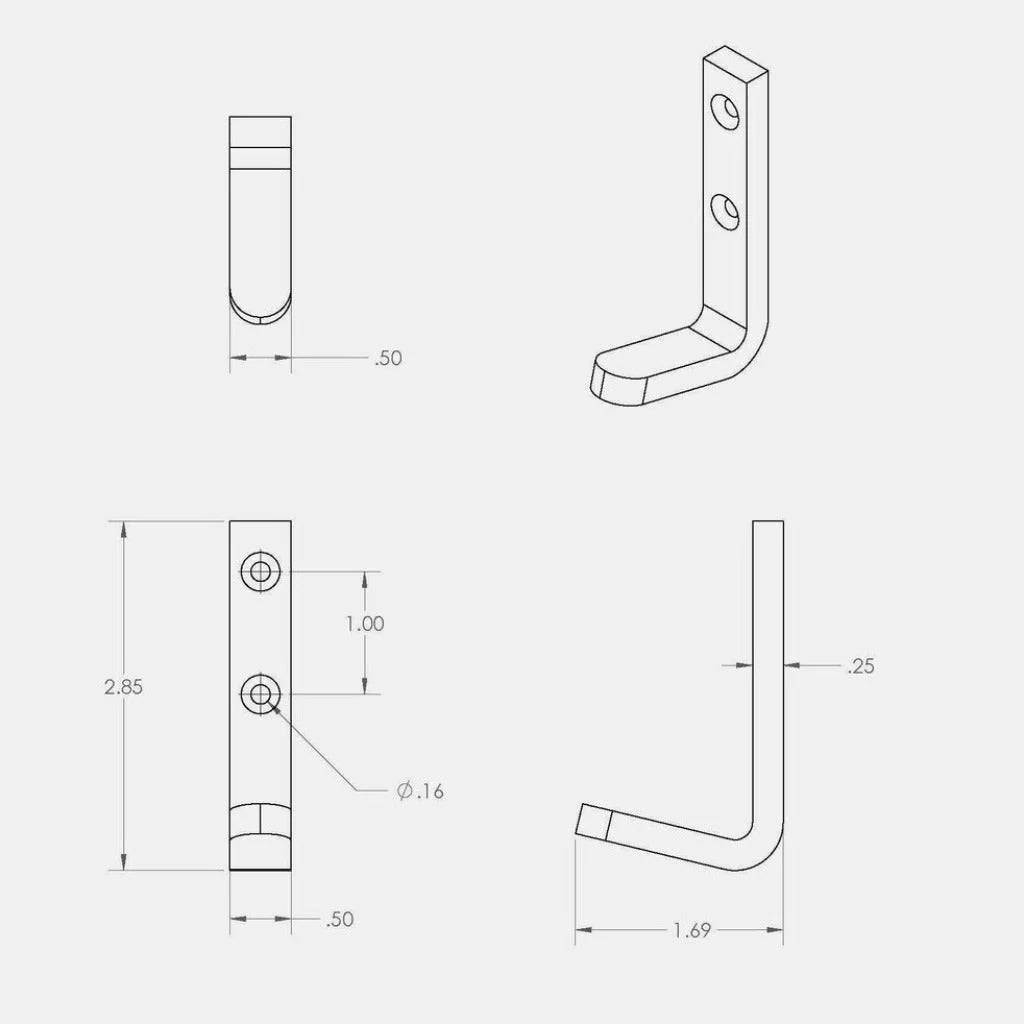 Single Hook – Wall Hook for Coats, Bags & Towels