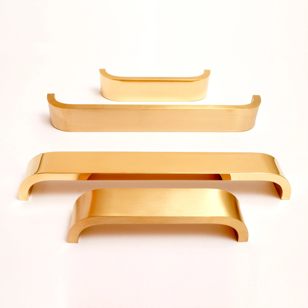 Curve Handle – Solid Brass & Stainless Steel Cabinet Pull
